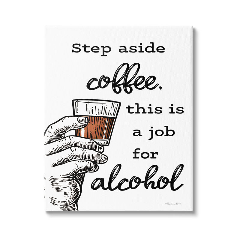 Bb-643-Encadré «Step Aside Coffee», art textuel amusant, H 20 po x l 16 po x P 1,5 po, Toile tendue