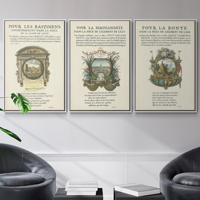 Ensemble de 3 ex-libris imprimés sur toile encadrés I
