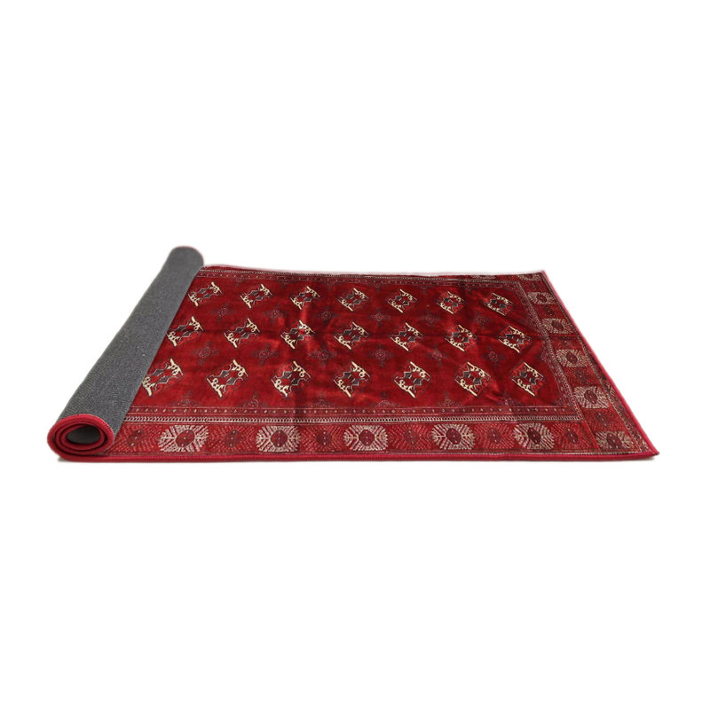 Tapis rouge / beige Southwestern, Rond 4 pi