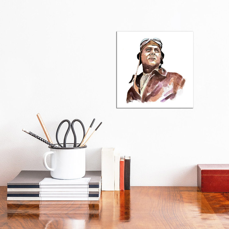 War Effort WWII Pilot by EdsWatercolours - Wrapped Canvas Gallery-Wrapped Canvas Giclée, Wrapped Canvas, 12" H x 12" W