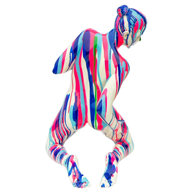 Worsley People Statue, Blue/White/Pink