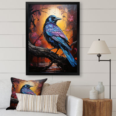 «Javonda Animal Obsidian Raven Drips I», reproduction sur toile