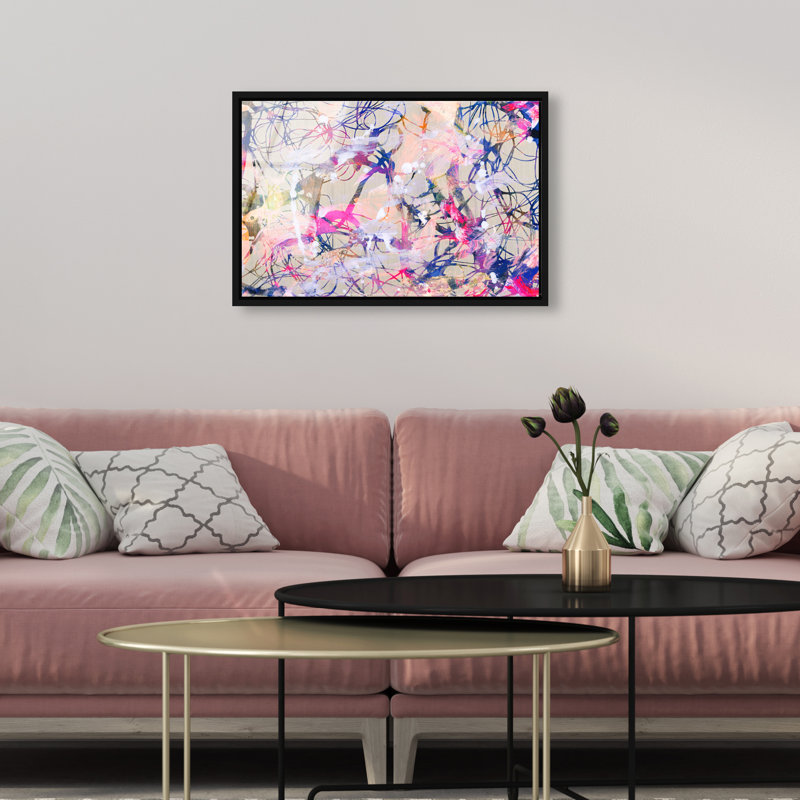 Jungle Walk Canvas Abstract Print by Oliver Gal, 11"H x 16"W, Black Frame