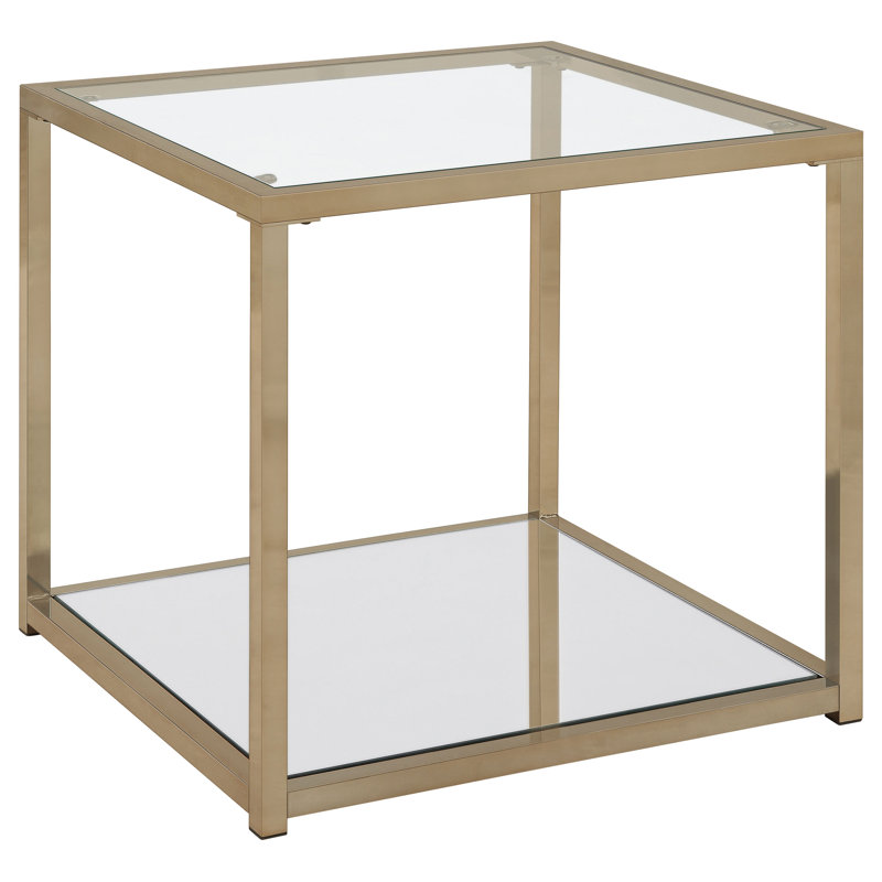 Doral End Table with Mirror Shelf