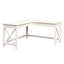 Bureau d'ordinateur en L avec pieds en X Lavish Home, blanc-2091830151