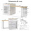 Îlot de cuisine cannelé 82,6 po avec table de salle à manger extensible pour 4 à 6 personnes, table d'îlot de cuisine avec prise de courant, table de cuisine avec rangement double, 2 tiroirs et 2 tablettes ouvertes latérales, blanc-1332660071-1332660068