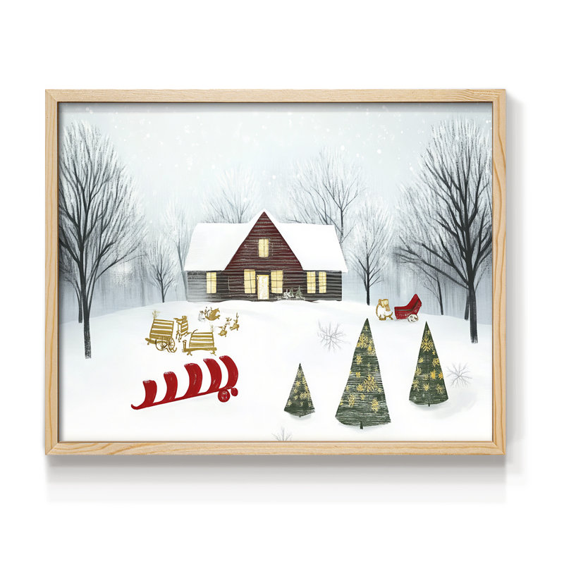 Art de Noël - XC III - Reproduction encadrée - Restickable, H 16 po x l 20 po, Naturel