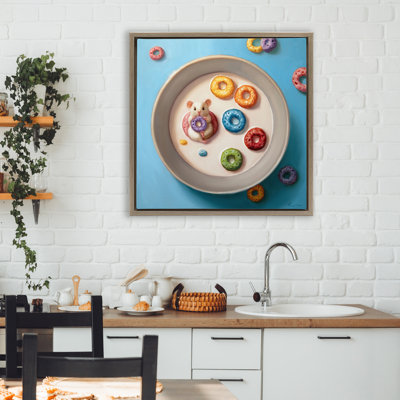 Morning Dunk Cereal Mouse Floating Frame, design by Lucia Heffernan