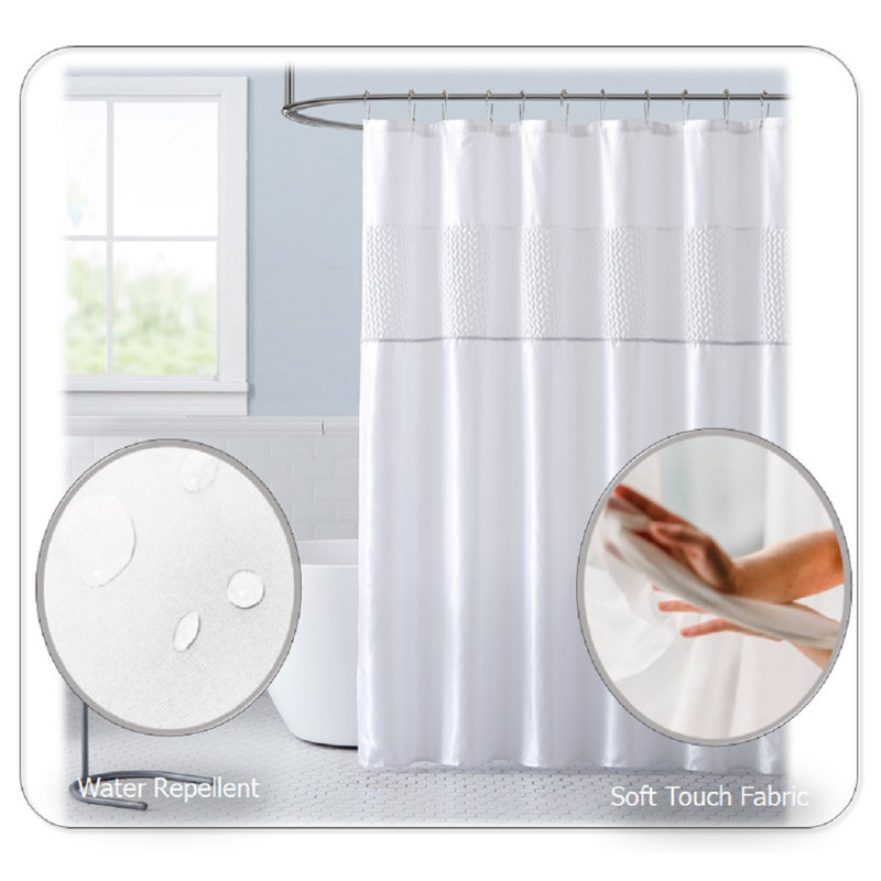Lacie-Mia 13 Piece Polyester Shower Curtain Set
