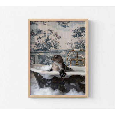 Seal's Luxury Bath Watercolor Art Print