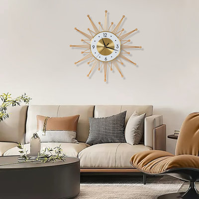 Horloge murale décorative en forme de tournesol pour salon