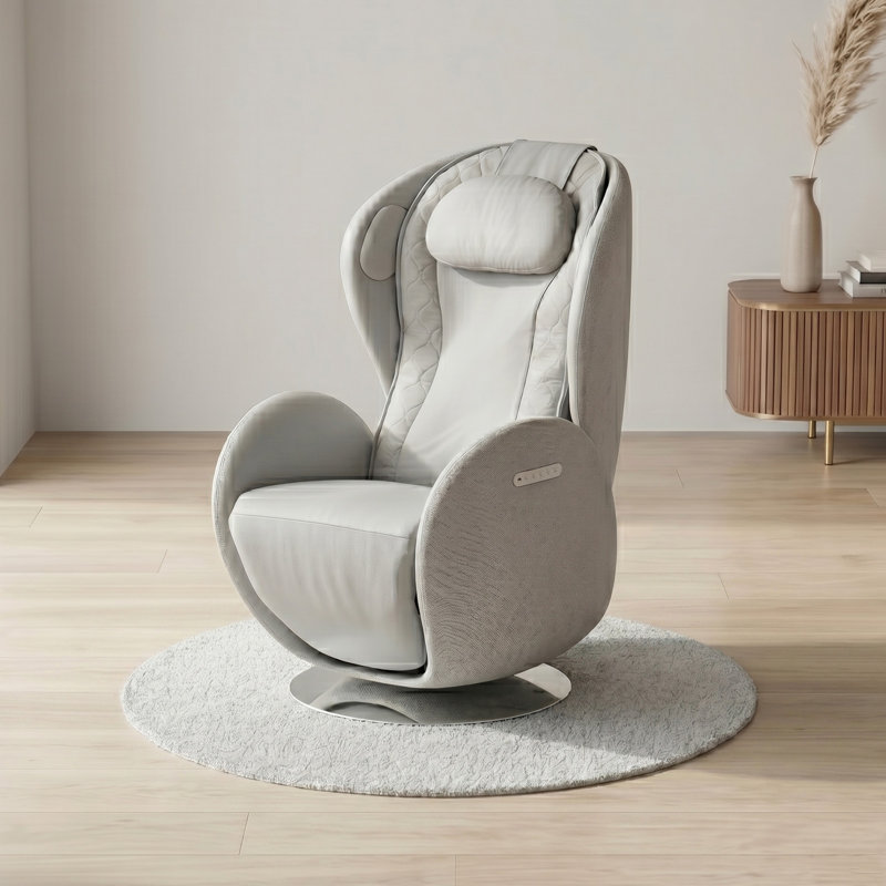 Tapis rond 4 pi pour fauteuil de massage Nouhaus, gris, Round 4'