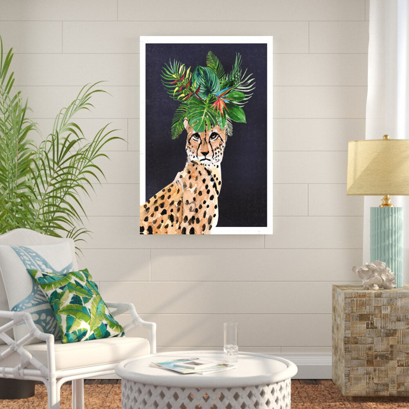 Couronne florale guépard - imprimé, H 48 po x l 32 po