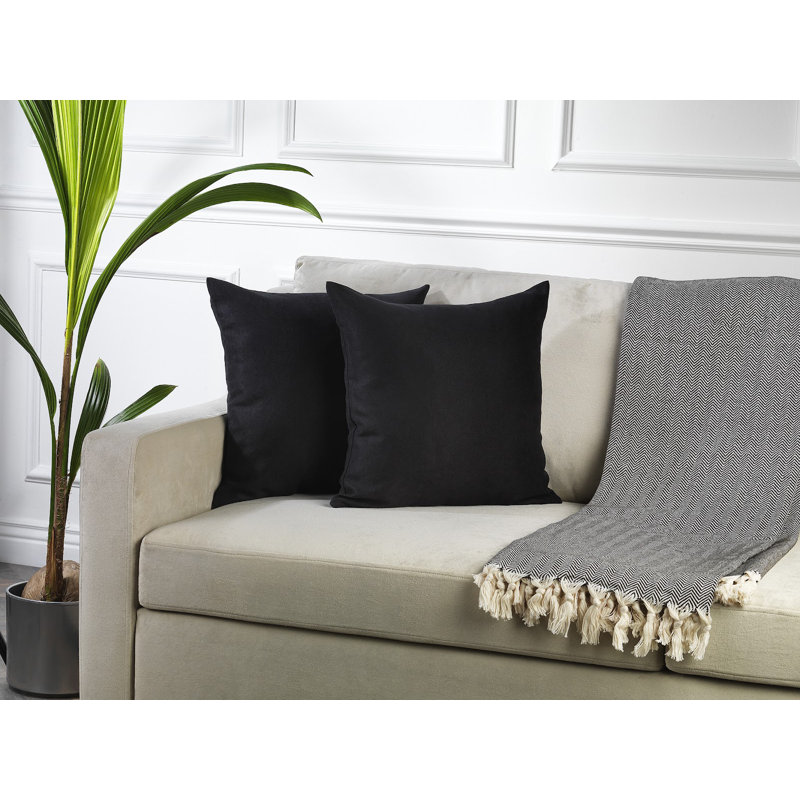 Housses de coussin décoratif, H 20 po x l 20 po, Noir