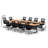 Rectangle 6 Person Flip Top 72'' L Modular Training Table and Chair Set with Casters and Modesty Panel and Cable Management