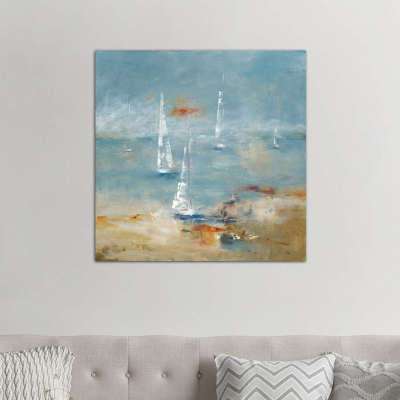 Sail Away by Lisa Ridgers - Wrapped Canvas Painting, 93.98 cm H x 93.98 cm W x 3.175 cm D