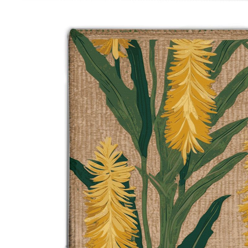Tapis d'intérieur et d'extérieur brun Botanical, Rectangulaire 2 pi x 3 pi