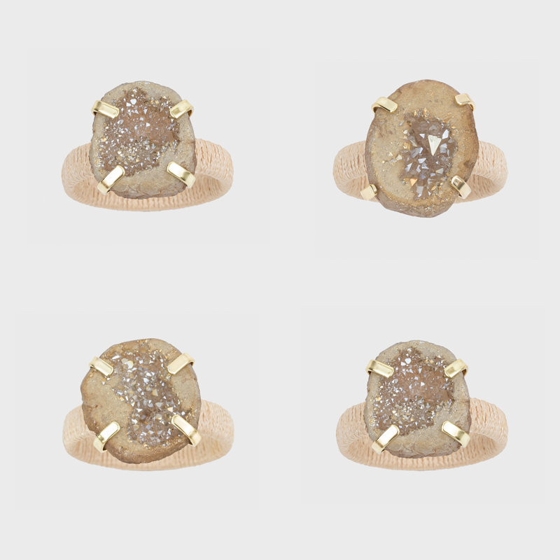 Rustic Druzy Napkin Rings