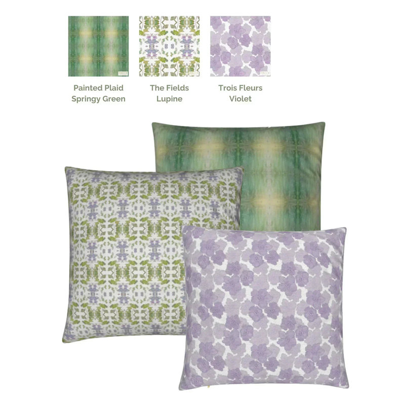 Trois Fleurs Luxury Throw Pillow, Square 22"