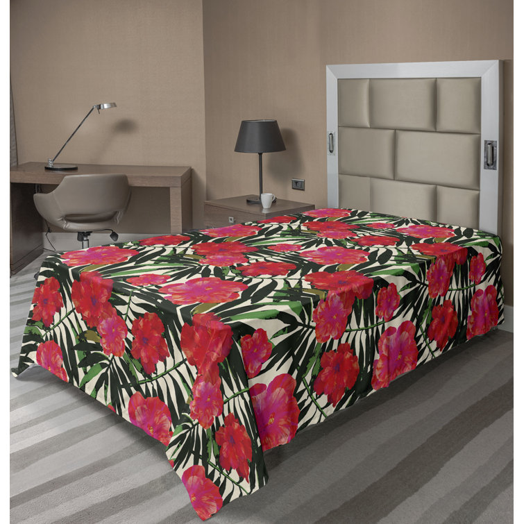 Drap plat à motif floral bohème Ambesonne