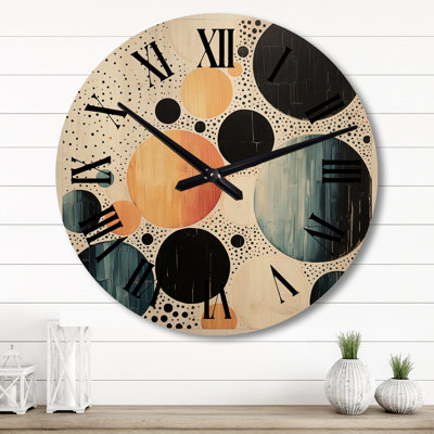 Horloge murale en bois massif Pamuklu