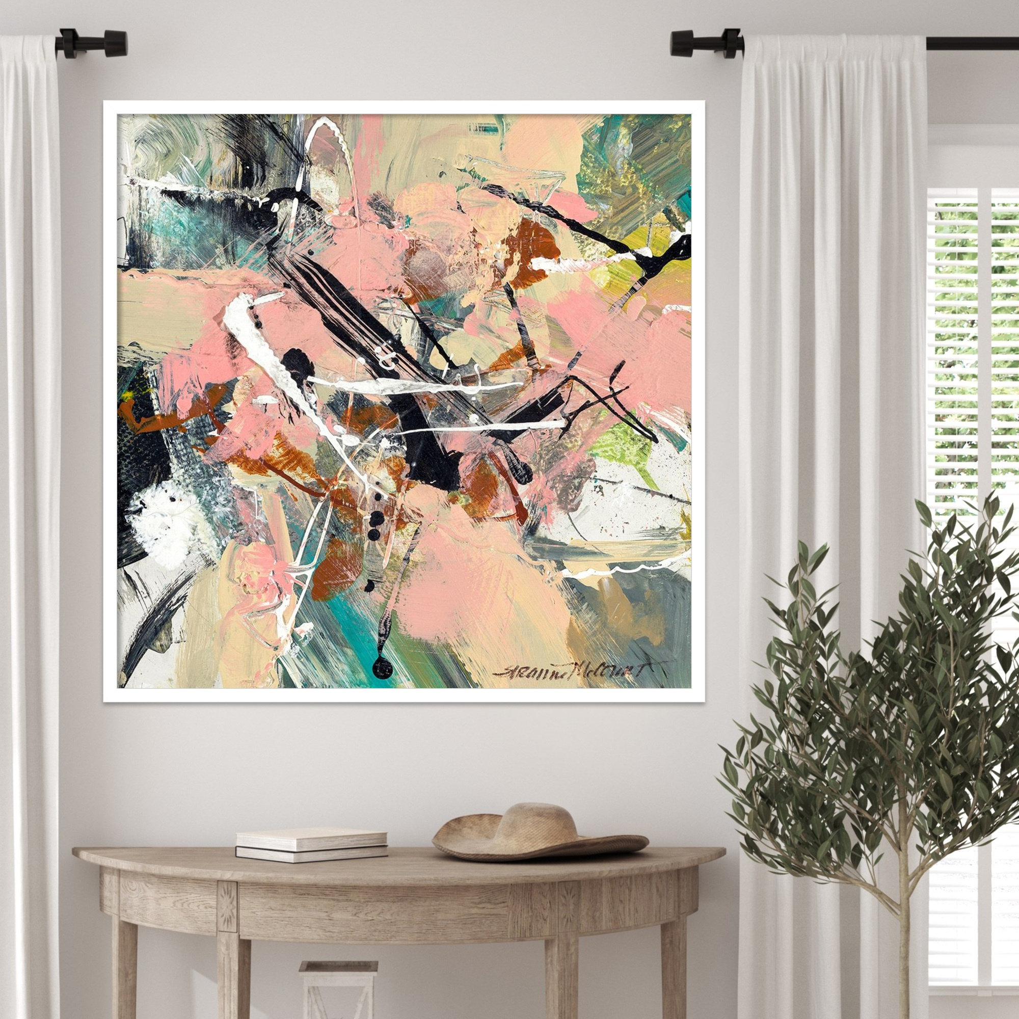 Graceful by Sutter Wood Framed Wall Art Print, 33" H x 33" W, White