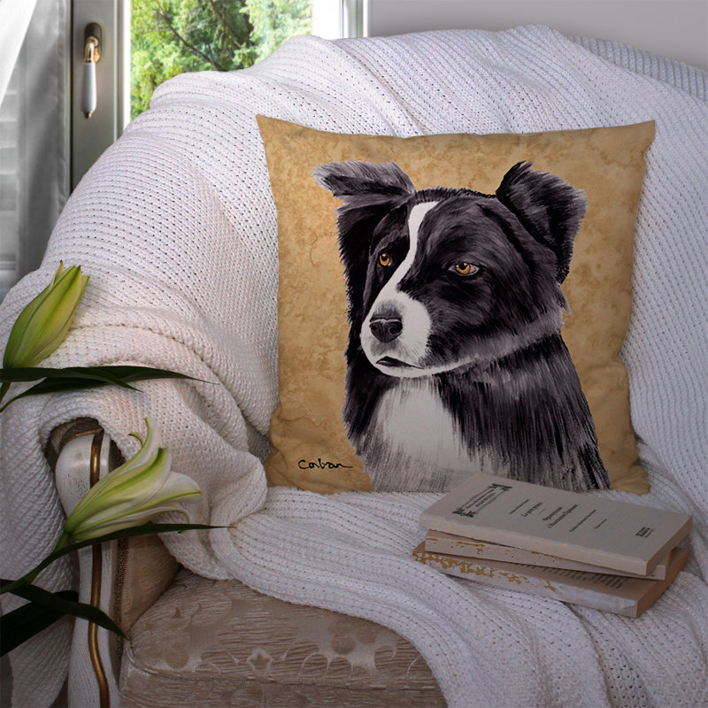 Border Collie Outdoor Throw Pillow