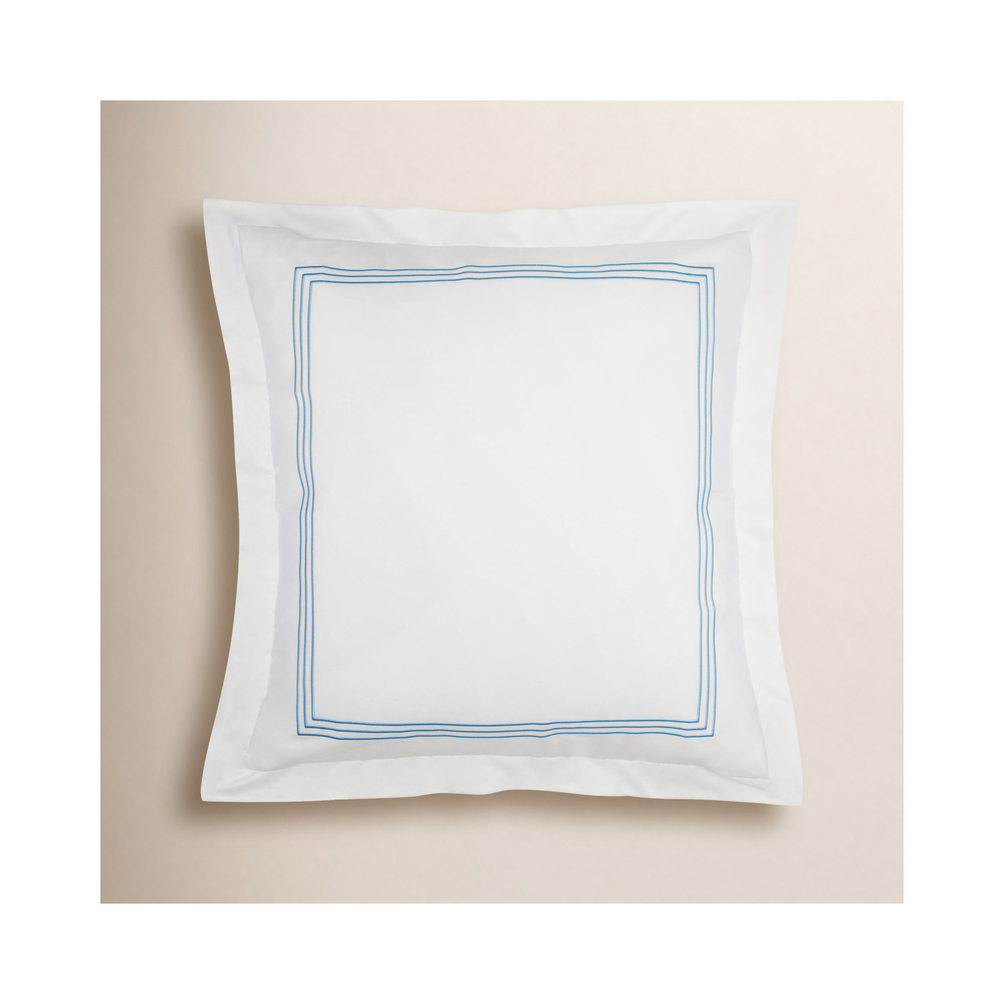 Norma Cotton Blend Pillow Sham, Blue, Euro