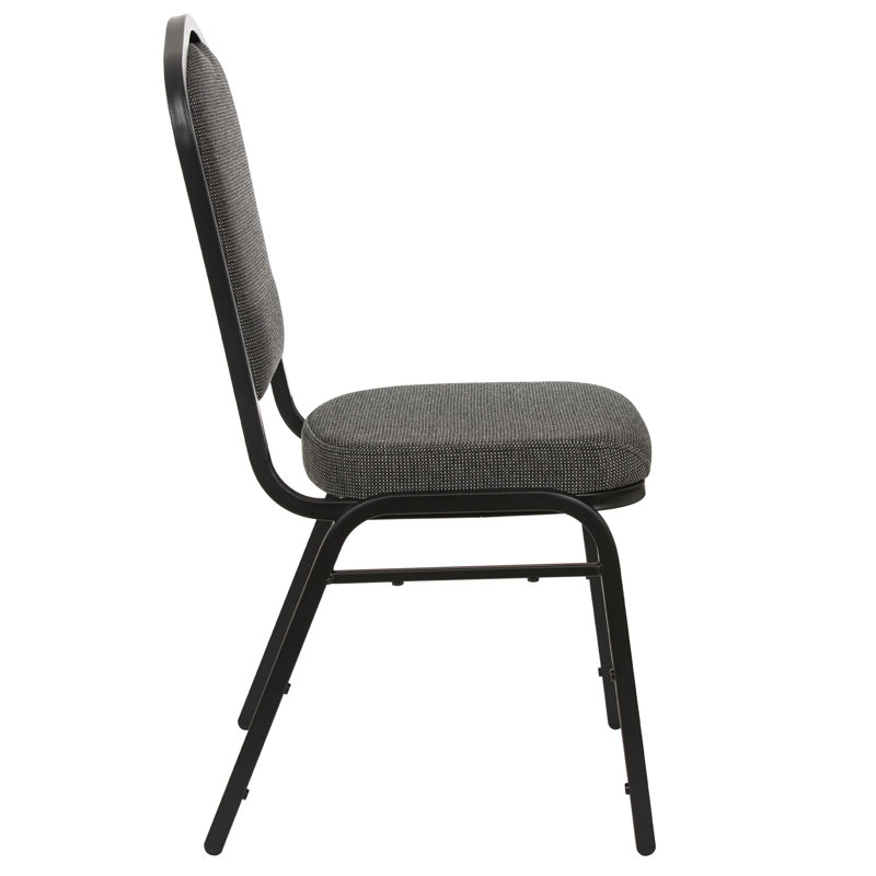 Lila Fabric Stack Chair (2 Pack), Graystone, Black