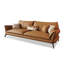 Causeuse coussin orange en cuir véritable-984885472