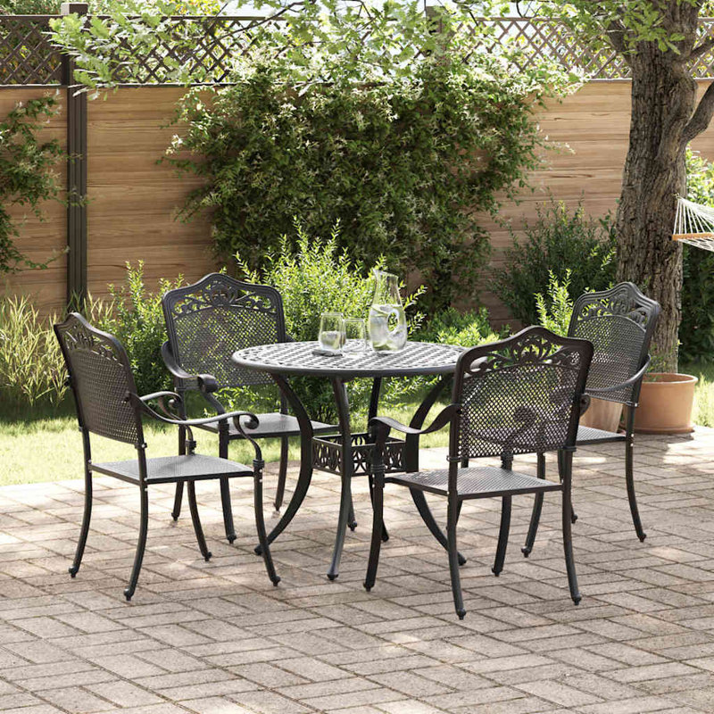 4 - Person Patio Dining Set with Square Table, Black