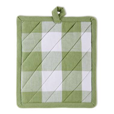 Now Designs Stonewash Heirloom Potholder, Jade, Green