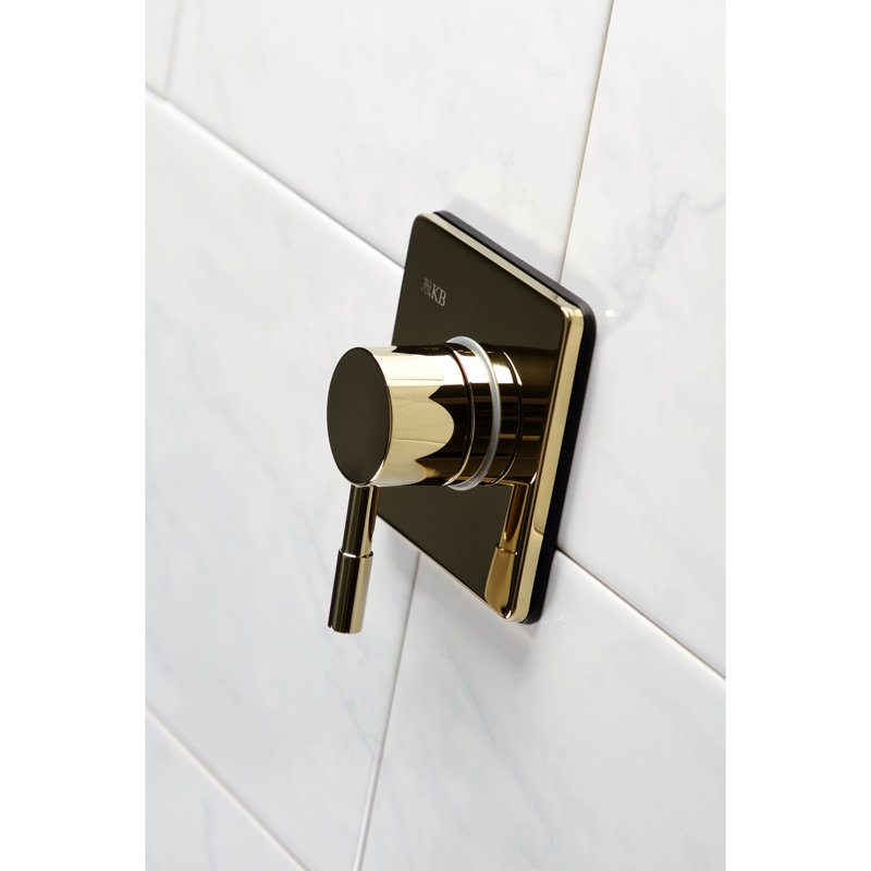 Kingston Brass Concord Single-Handle Wall Mount Three-Way Diverter Valve with Trim Kit, Polished Brass