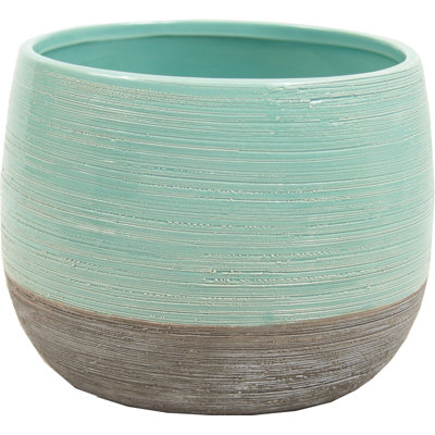 Jardinière turquoise et grise