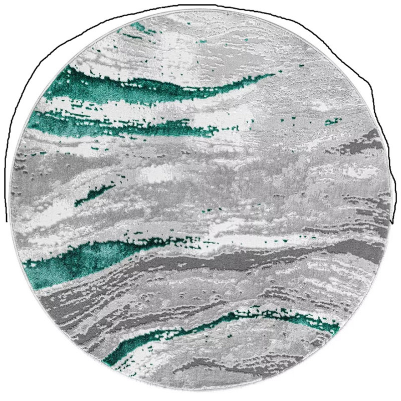 Abstract Shag Area Rug, Round 120 cm