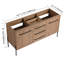 Base de meuble-lavabo autoportante de 60 po avec tablettes et tiroirs