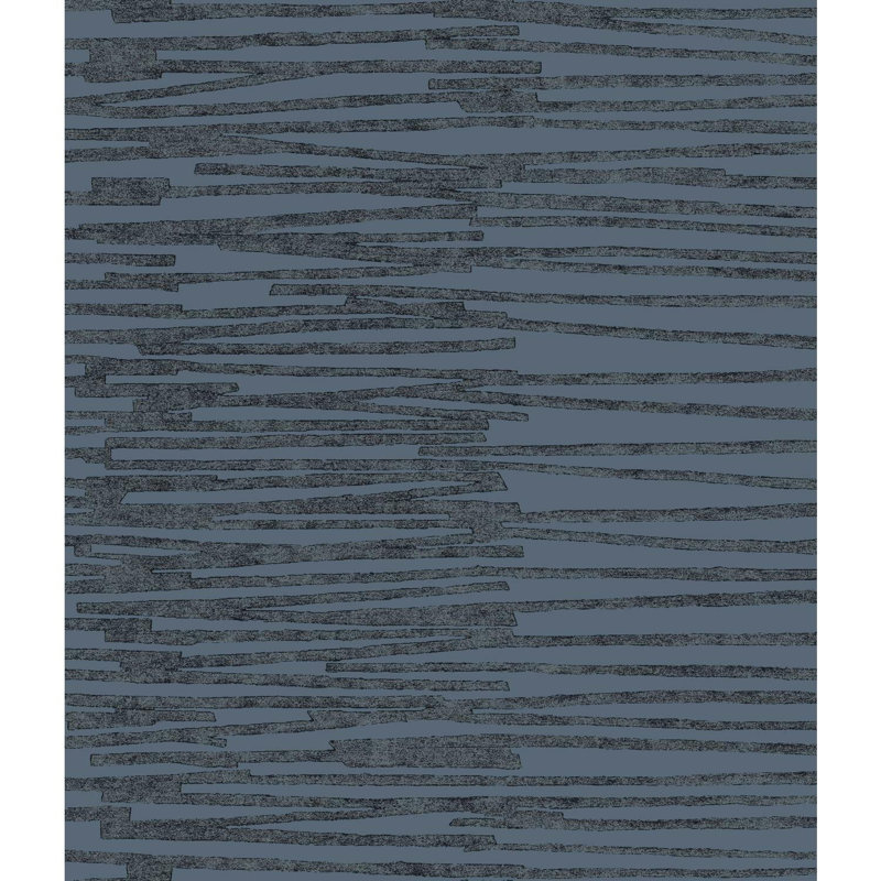 Rouleau de papier peint adhésif lisse L 18 pi x l 20,5 po, Bleu/bleu marine