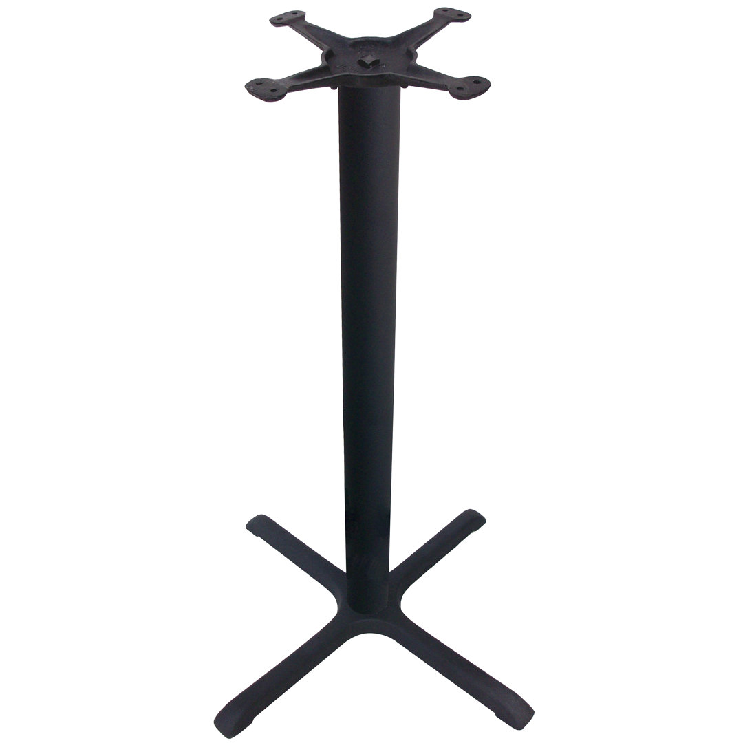30" x 30" Cross Cast Iron Bar Height Pedestal Table Base JI Bases