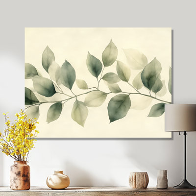 «Soft Sage Leaves IV - Green Botanical», œuvre d'art sur toile