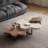 Maville 3 Piece Modern Cloud-Shaped Irregular Wood Nesting Coffee Table Set, Mid-Century Living Room Center Table in Creamy White and Walnut for Living Room Lounge Office