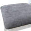 2 chaises de salle à manger, sièges coussins en tissu gris et dossier en bois peint en blanc, assise en bois d'hévéa massif avec assise en bois de cuisine, confortable
