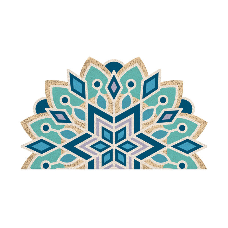 Vibrant Snowflake Shaped Coir Mat