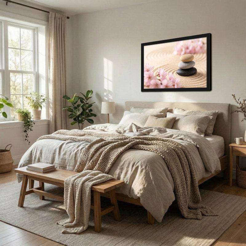Pierres de jardin et fleurs de cerisier Fashion Zen, H 20 po x l 30 po