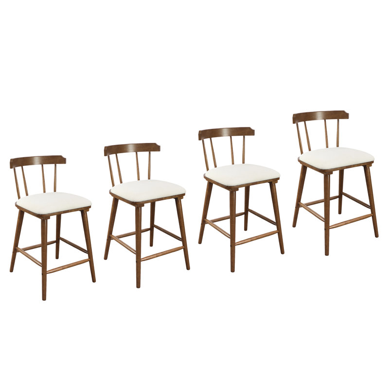 Tabouret de comptoir rembourré Eira, Noyer