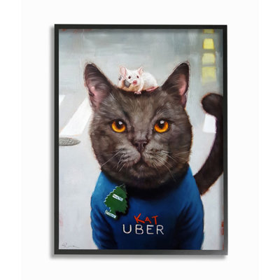 «Cat Taxi Modern Day Animal» par Lucia Heffernan - impression d'art graphique