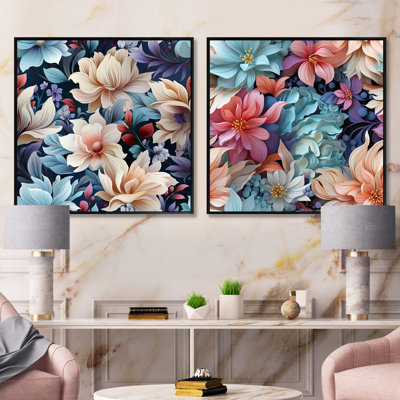 Dawsonville - Ensemble de 2 collages carrés botaniques abstraits