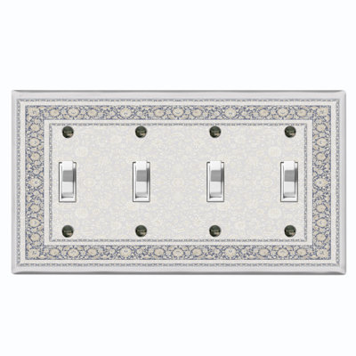 Plaque murale standard avec interrupteur à bascule rustique à motif de tapis rustique gris
