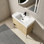 Meuble-lavabo 36 po avec lavabo simple en résine et solution de rangement - Armoire polyvalente en chêne 36