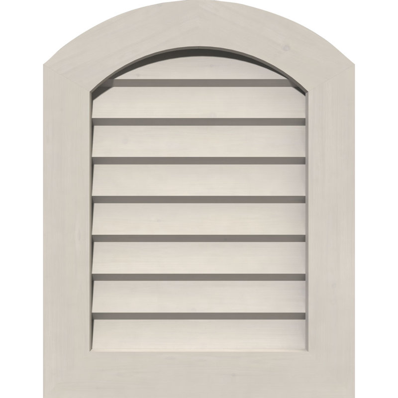 Évent de pignon en bois arqué, H 35 po x l 19 po (OB: H 30 po x l 14 po), Pin apprêté (lisse)