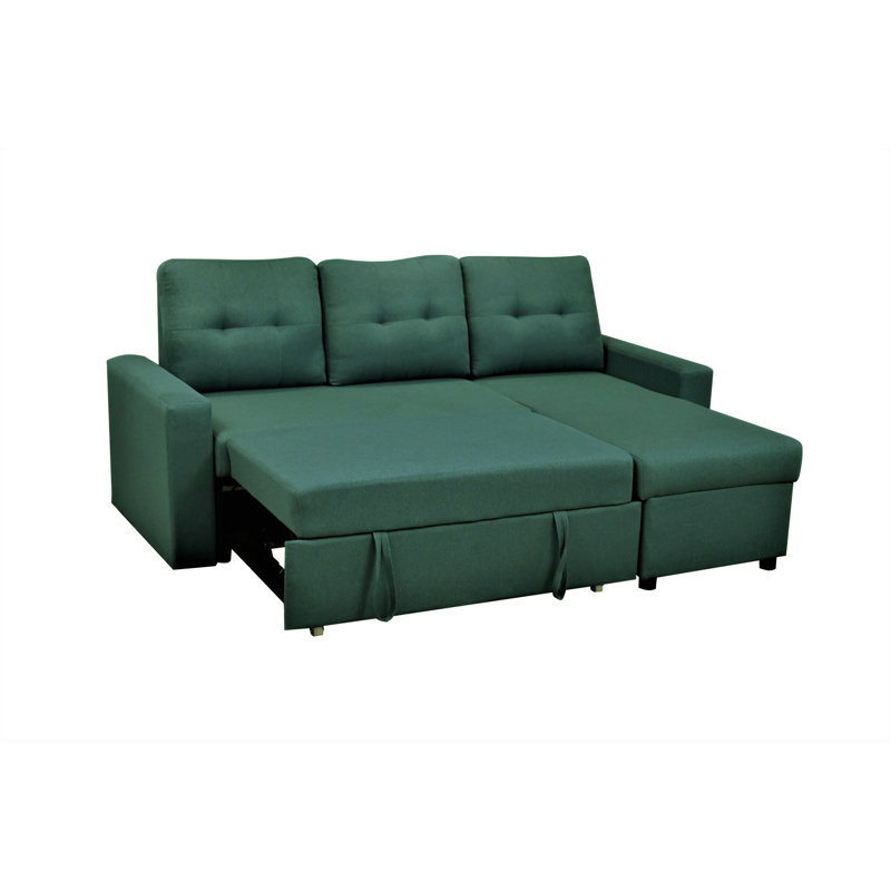 Canapé-lit modulaire convertible en L, Polyester sarcelle